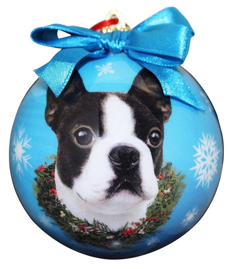 Boston Terrier Ball Ornament