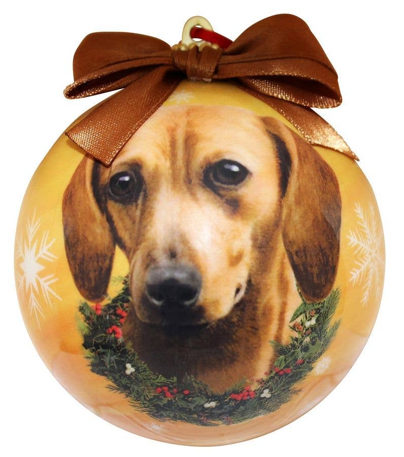 Dachshund, Red Ball Ornament