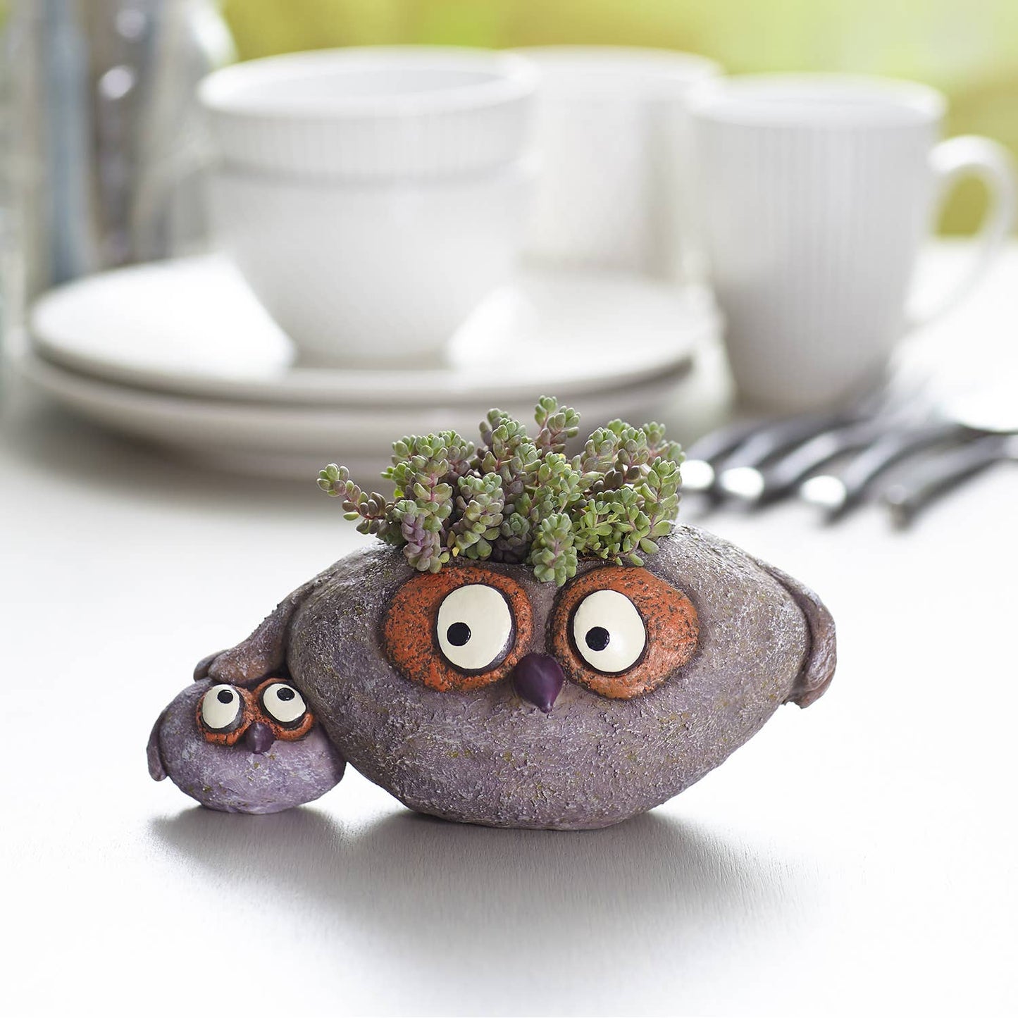 Papaw and Chip Owl Bird Blobhouse Planter