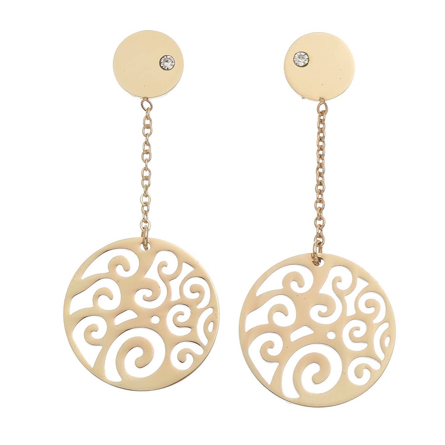 Sale - Hypoallergenic Stainless Steel Circle Drop Earrings