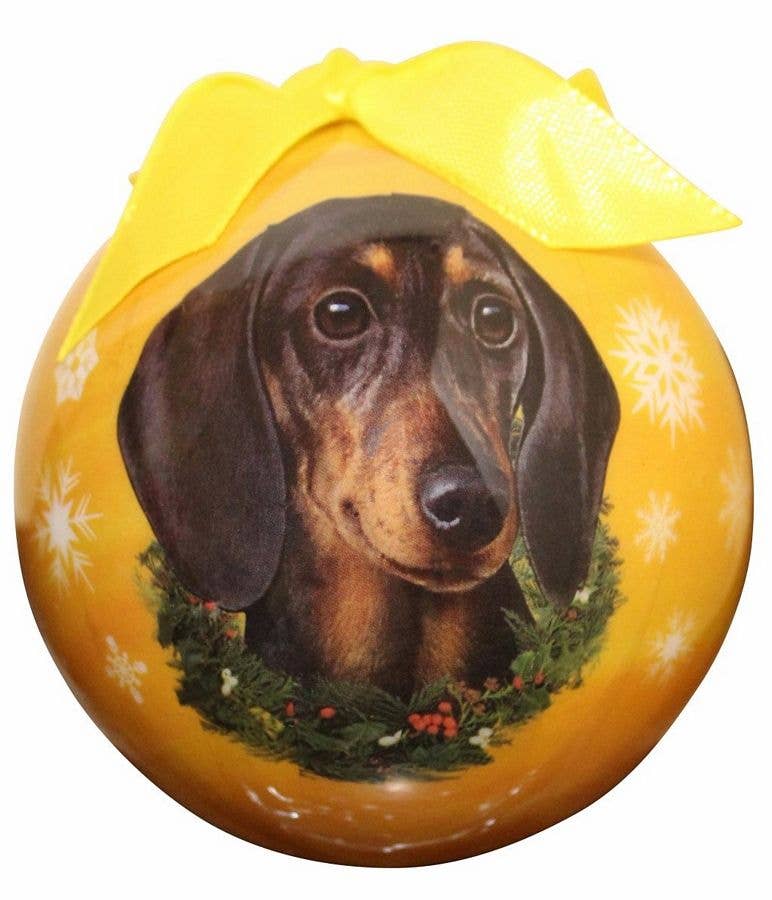 Dachshund, Black Ball Ornament