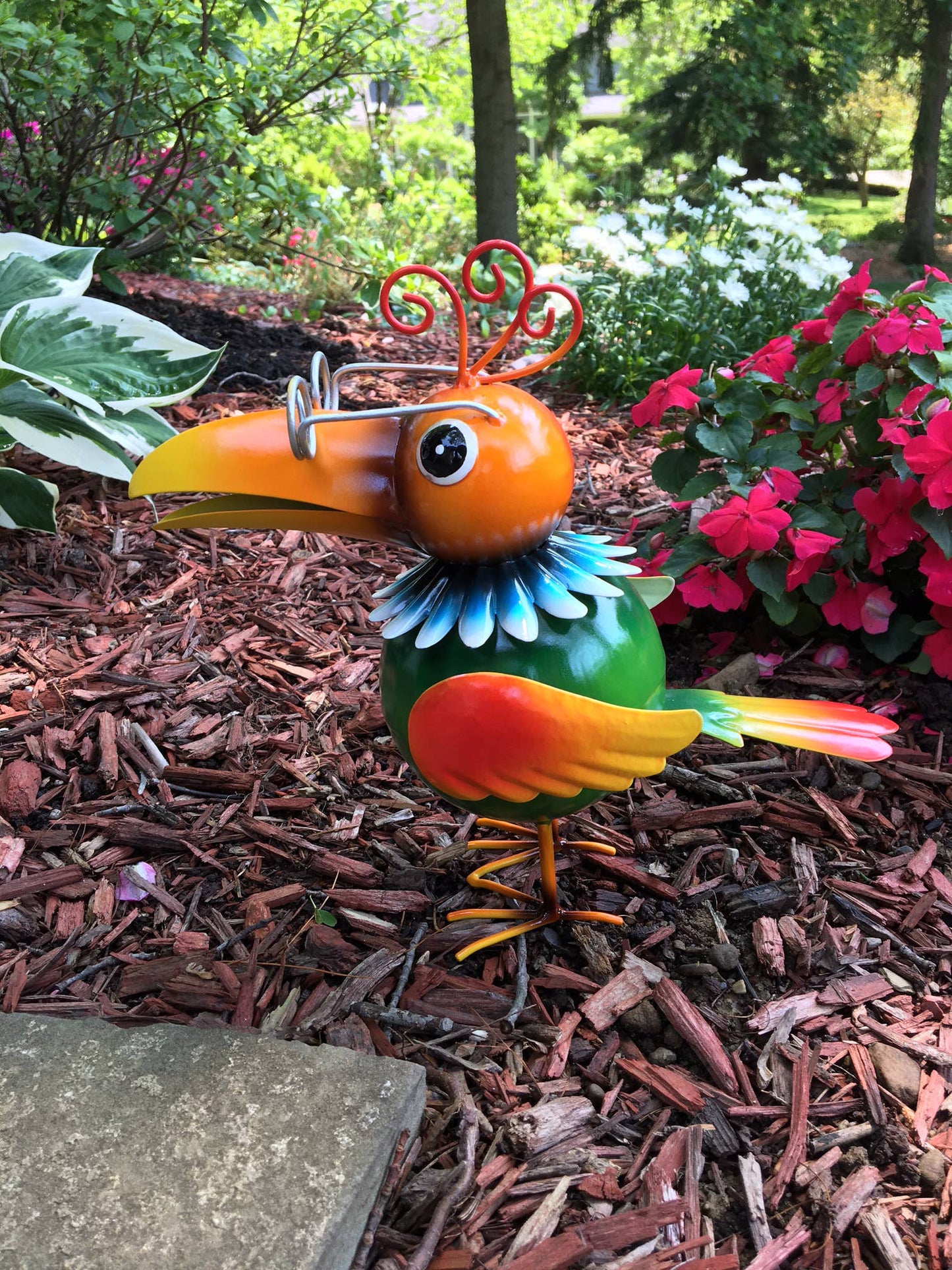 9.5" Iron Green Porch Bird