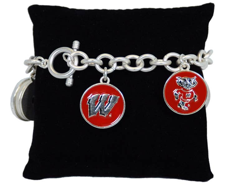 Wisconsin Badgers Bracelet Toggle 5 Disc Snap On
