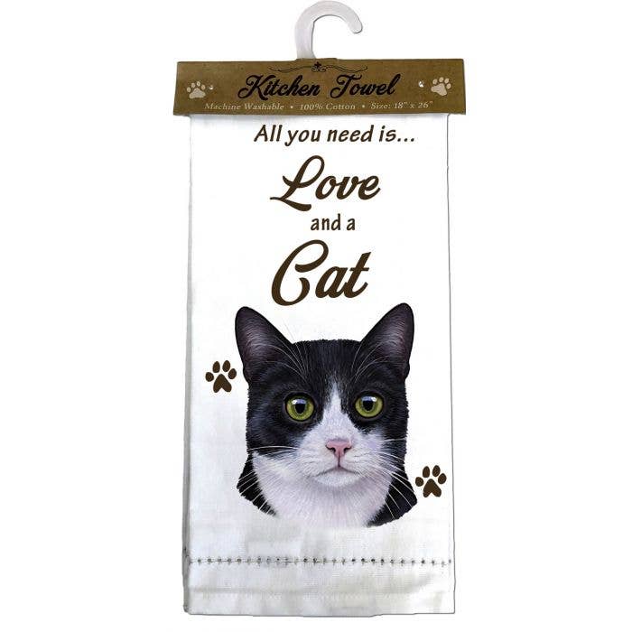 Black and White Cat Kitchen Towel