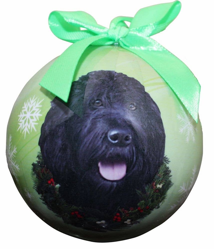 Labradoodle, Black Ball Ornament