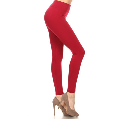 High Waist Fleece Lined Leggings with Elastic Band