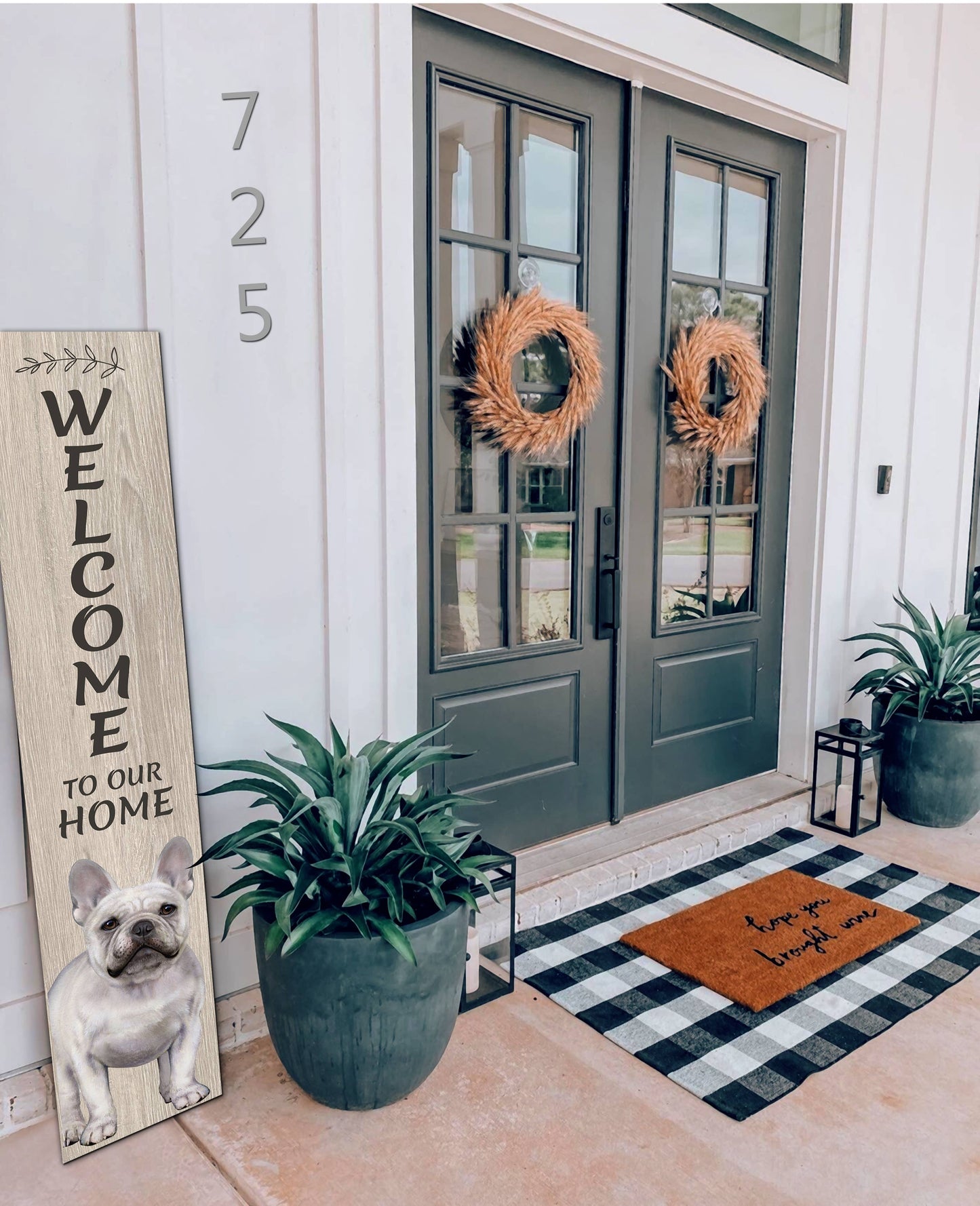 French Bulldog Welcome sign