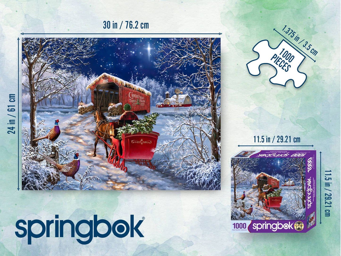 Starry Winter Night 1000 Piece Jigsaw Puzzle