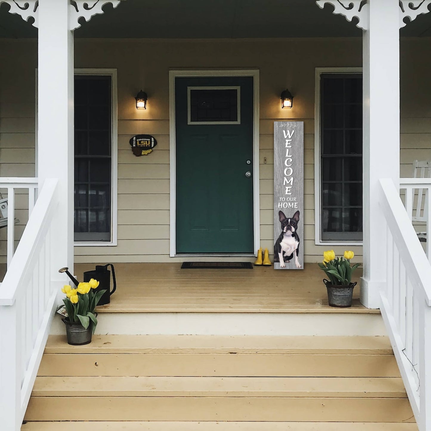 Boston Terrier Welcome sign