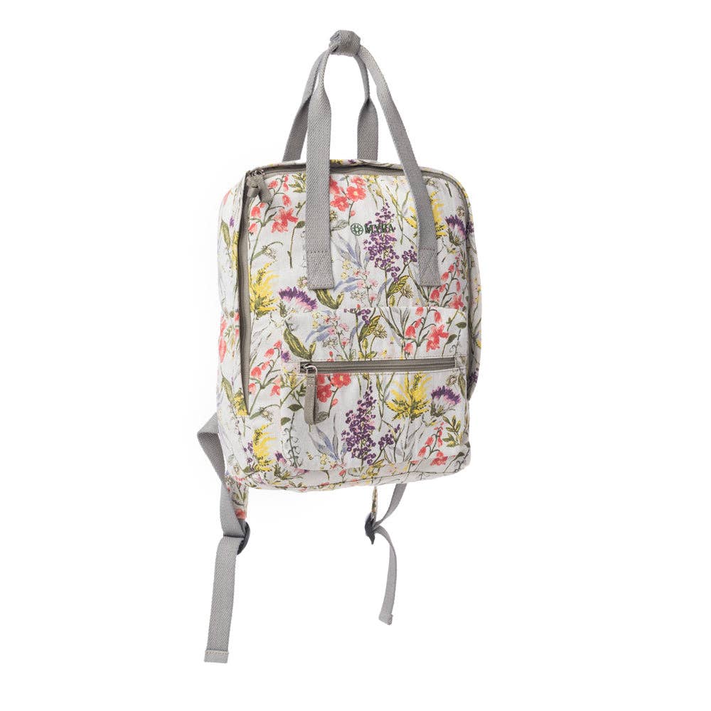 Pine Meadow Cotton & Leather Crossbody Bag in Garden White