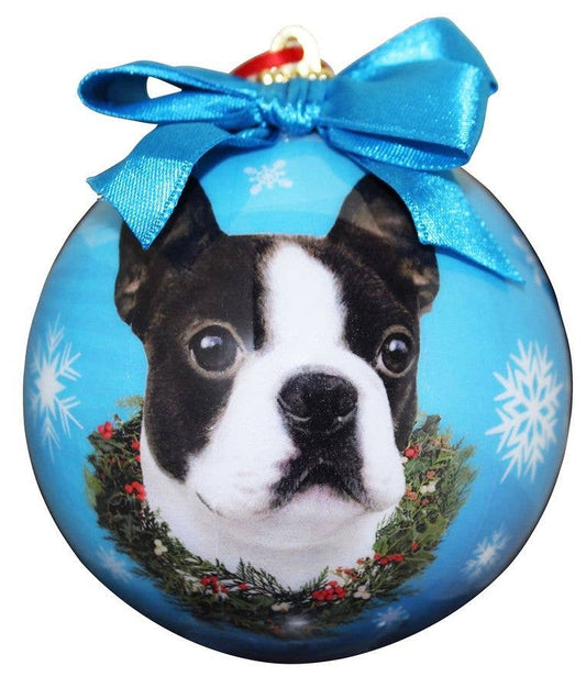 Boston Terrier Ball Ornament