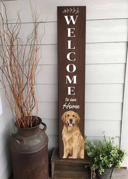 Golden Retriever Welcome sign