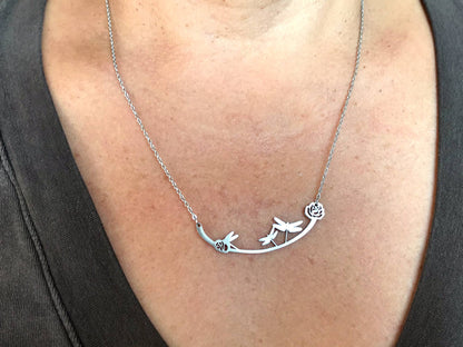 Dragonflies Stainless Steel Necklace
