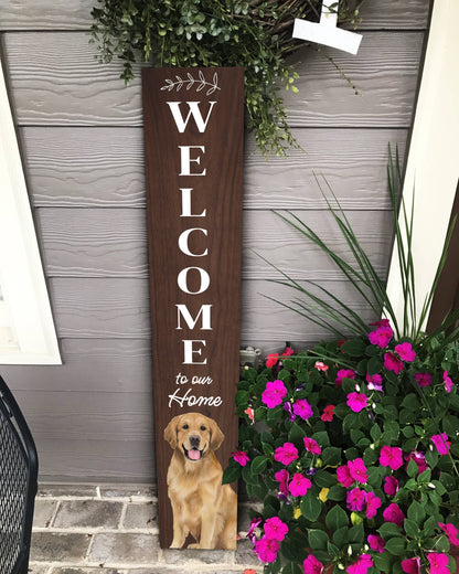 Golden Retriever Welcome sign