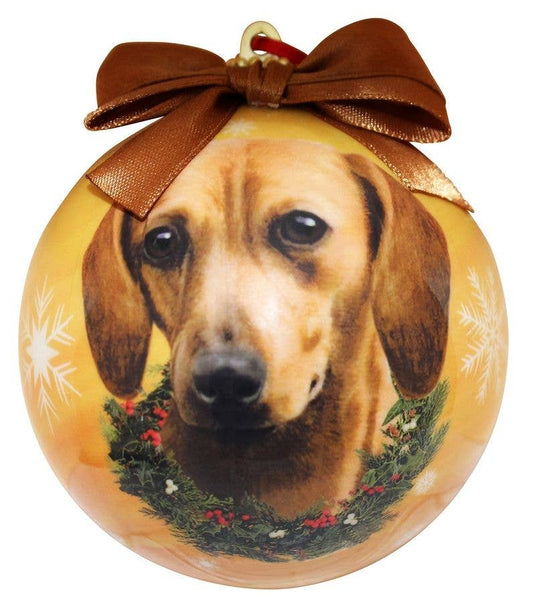 Dachshund, Red Ball Ornament