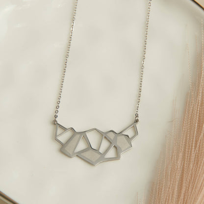 Sale - Hypoallergenic Stainless Steel Geo Cutout Necklace
