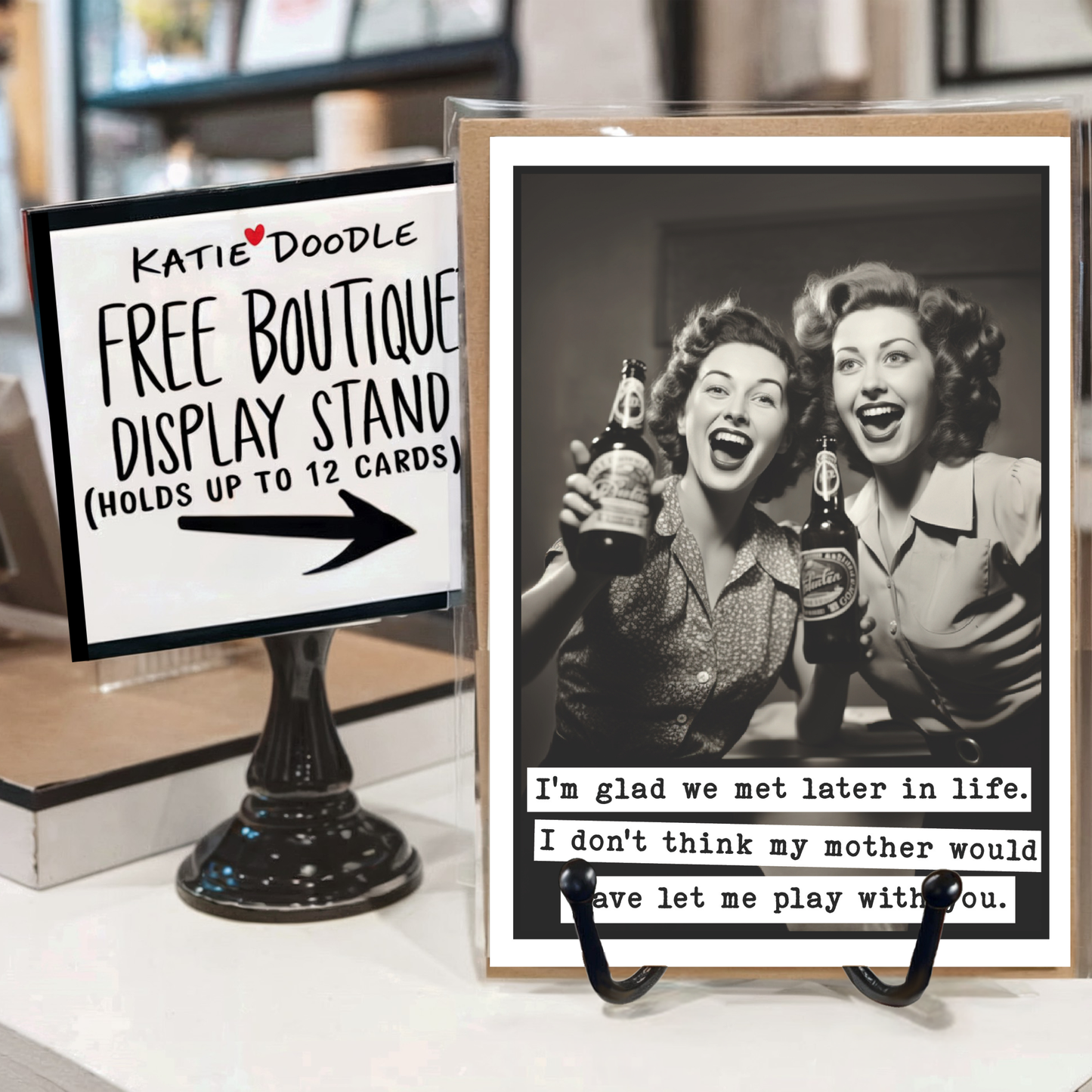 Funny Birthday Greeting Cards with Display (Blank Inside)