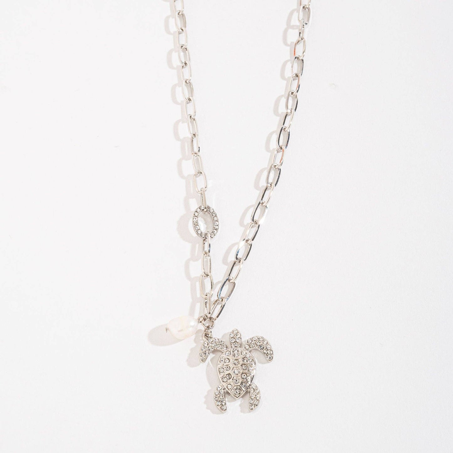 Sale - Cora Pearl & Charm Pendant Necklace Beach Jewelry