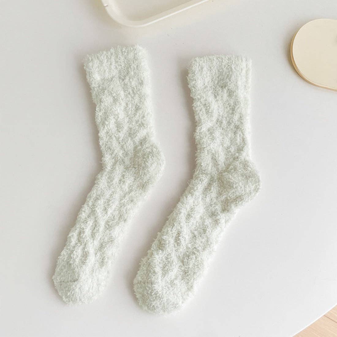 Rufia - Solid Color Soft Coral Fleece Socks
