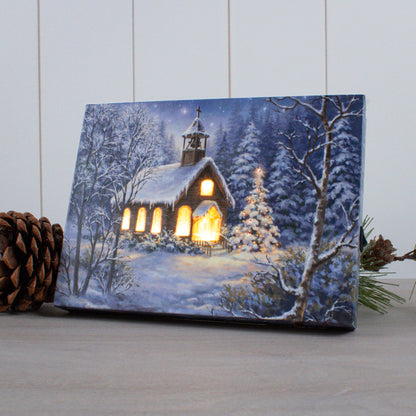 The Chapel 8x6 Lighted Tabletop Canvas