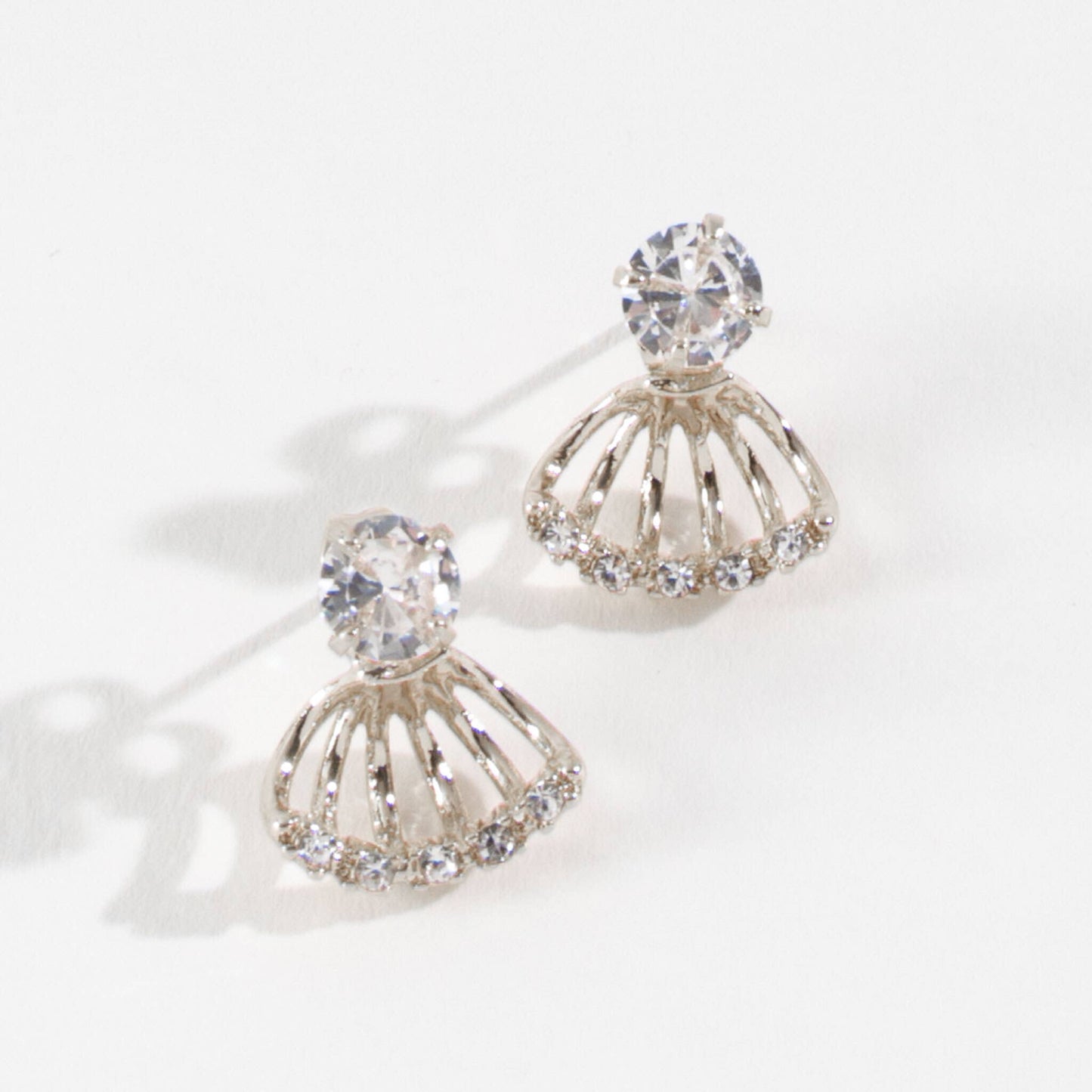Sale - Cubic Zirconia Front Back Jacket Dazzlers Earrings