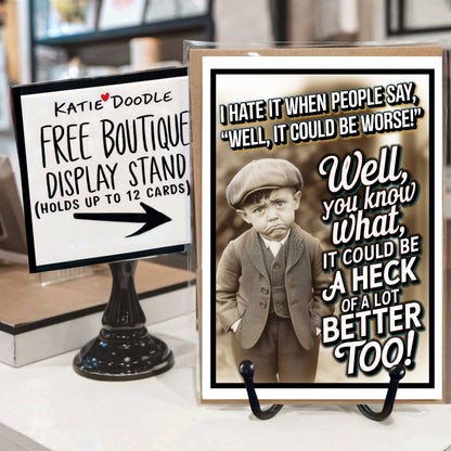 Funny Sympathy Greeting Cards with Card Display Stand