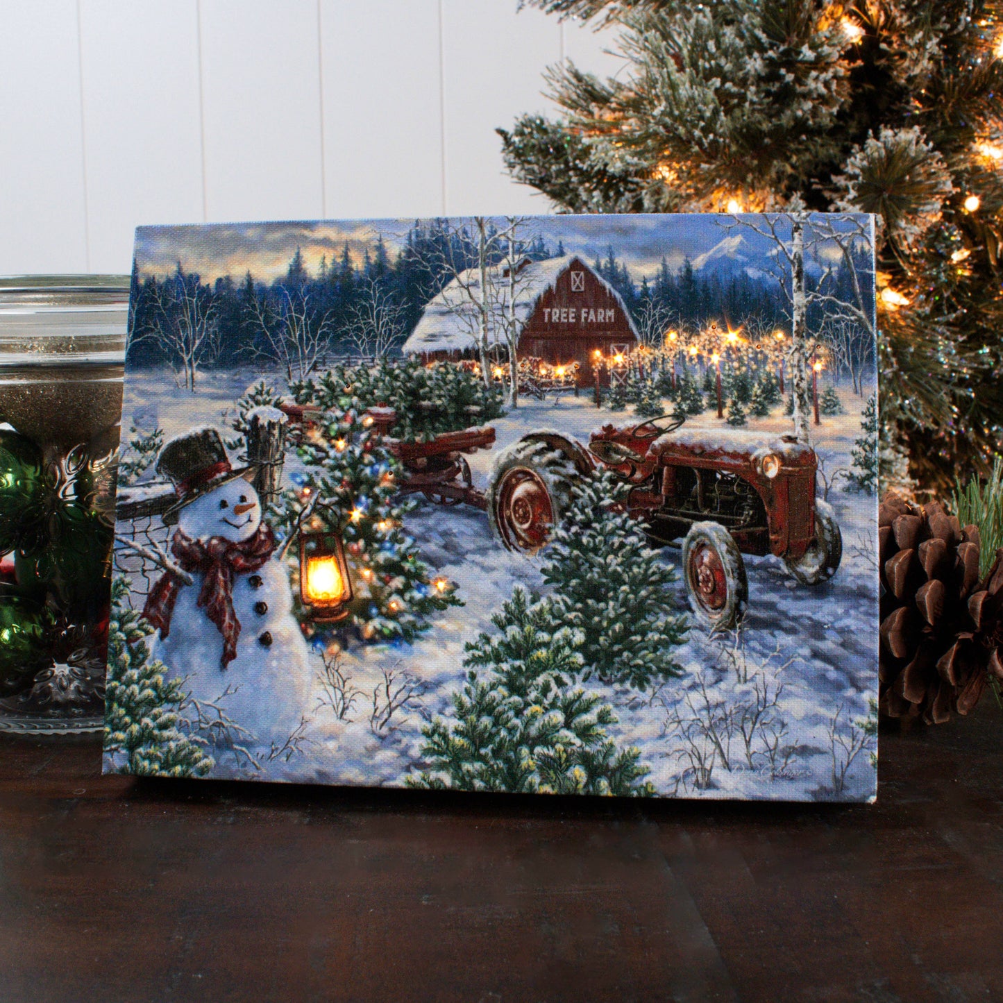 Tree Farm 8x6 Lighted Tabletop Canvas