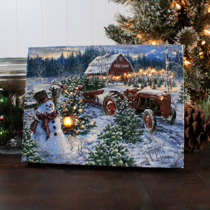 Tree Farm 8x6 Lighted Tabletop Canvas