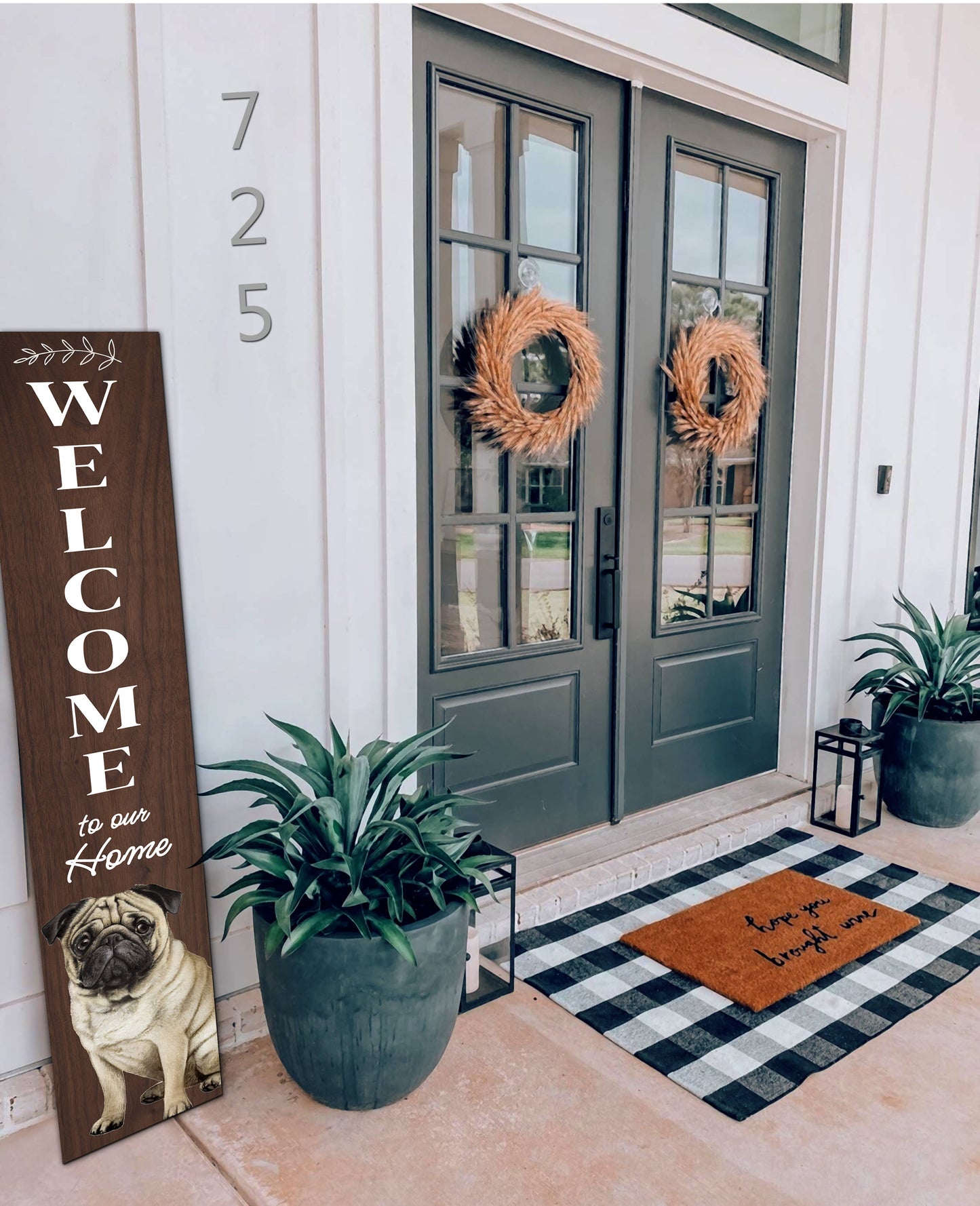 Pug Welcome sign
