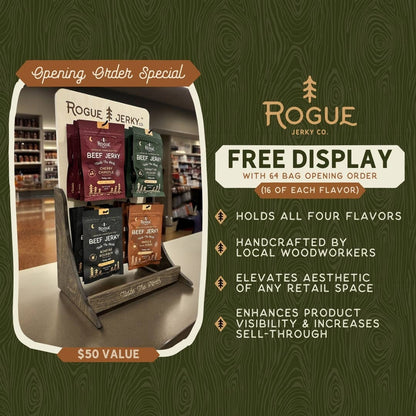 FREE Counter Display Package: 16 of Each Beef Jerky Flavor!