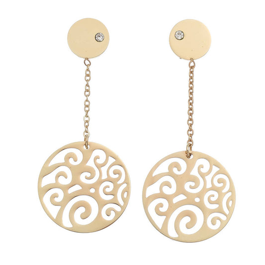 Sale - Hypoallergenic Stainless Steel Circle Drop Earrings