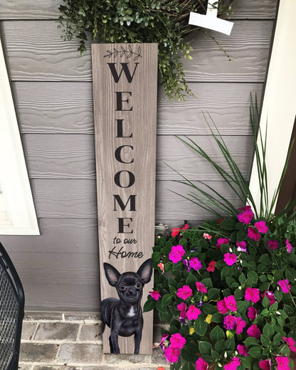 Chihuahua, dark Welcome sign