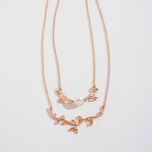 Sale - Lark Pearl Rose Gold Layered Necklace