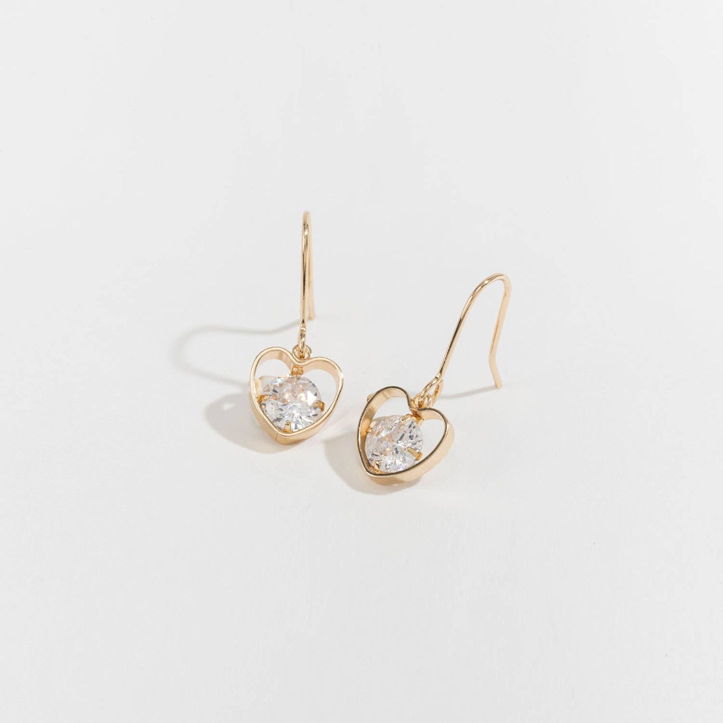 Sale - Dazzlers Cubic Zirconia Heart Drop Earrings