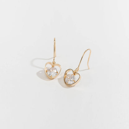 Sale - Dazzlers Cubic Zirconia Heart Drop Earrings
