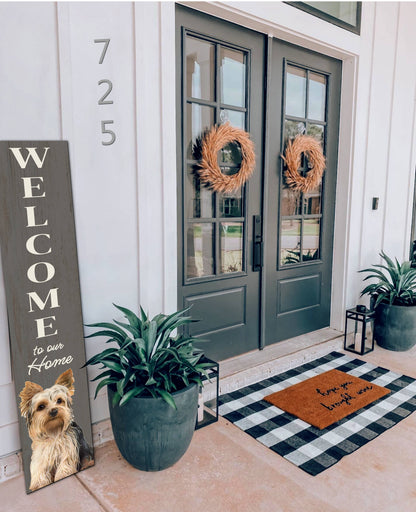 Yorkie Welcome sign