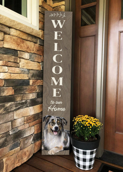 Australian Shepherd Welcome sign