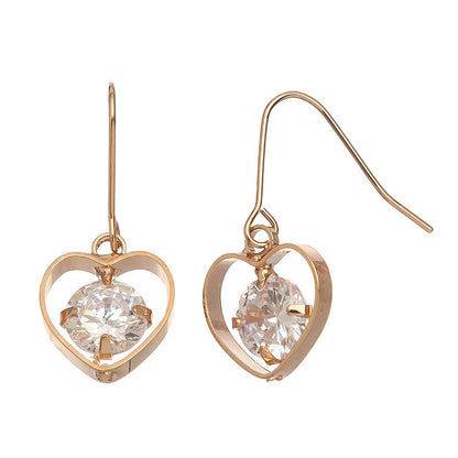 Sale - Dazzlers Cubic Zirconia Heart Drop Earrings