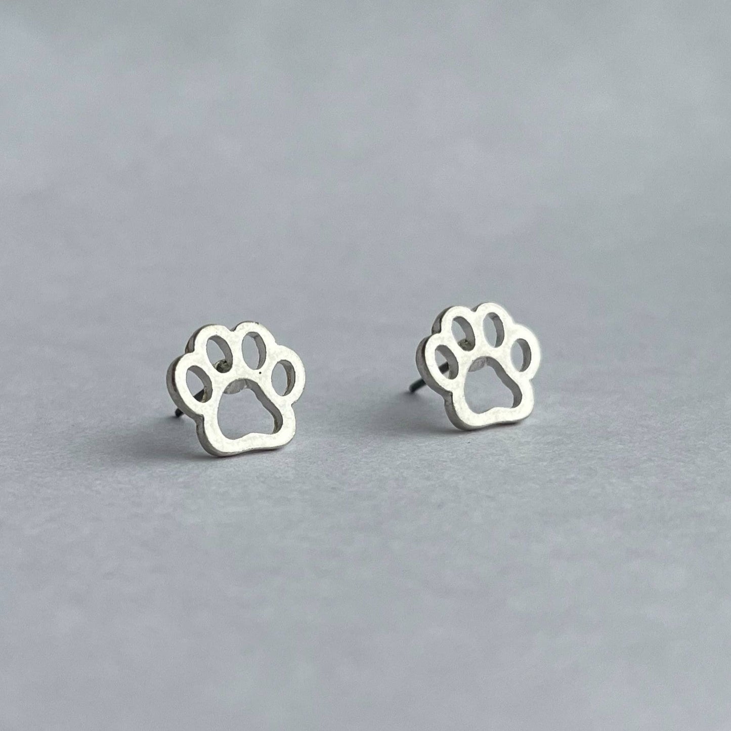 Paw Print Stud Bud Stud Earrings