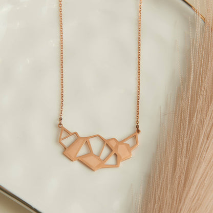 Sale - Hypoallergenic Stainless Steel Geo Cutout Necklace