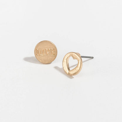 Sale - Stud Buds Cutout Heart Love Earrings