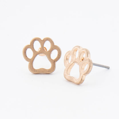 Paw Print Stud Bud Stud Earrings