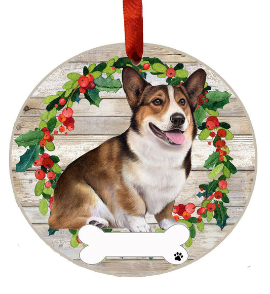 Welsh Corgi Full Body Ceramic Wreath Ornament