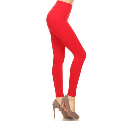 High Waist Fleece Lined Leggings with Elastic Band