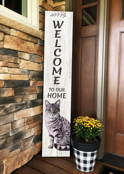 Tabby Silver Welcome sign