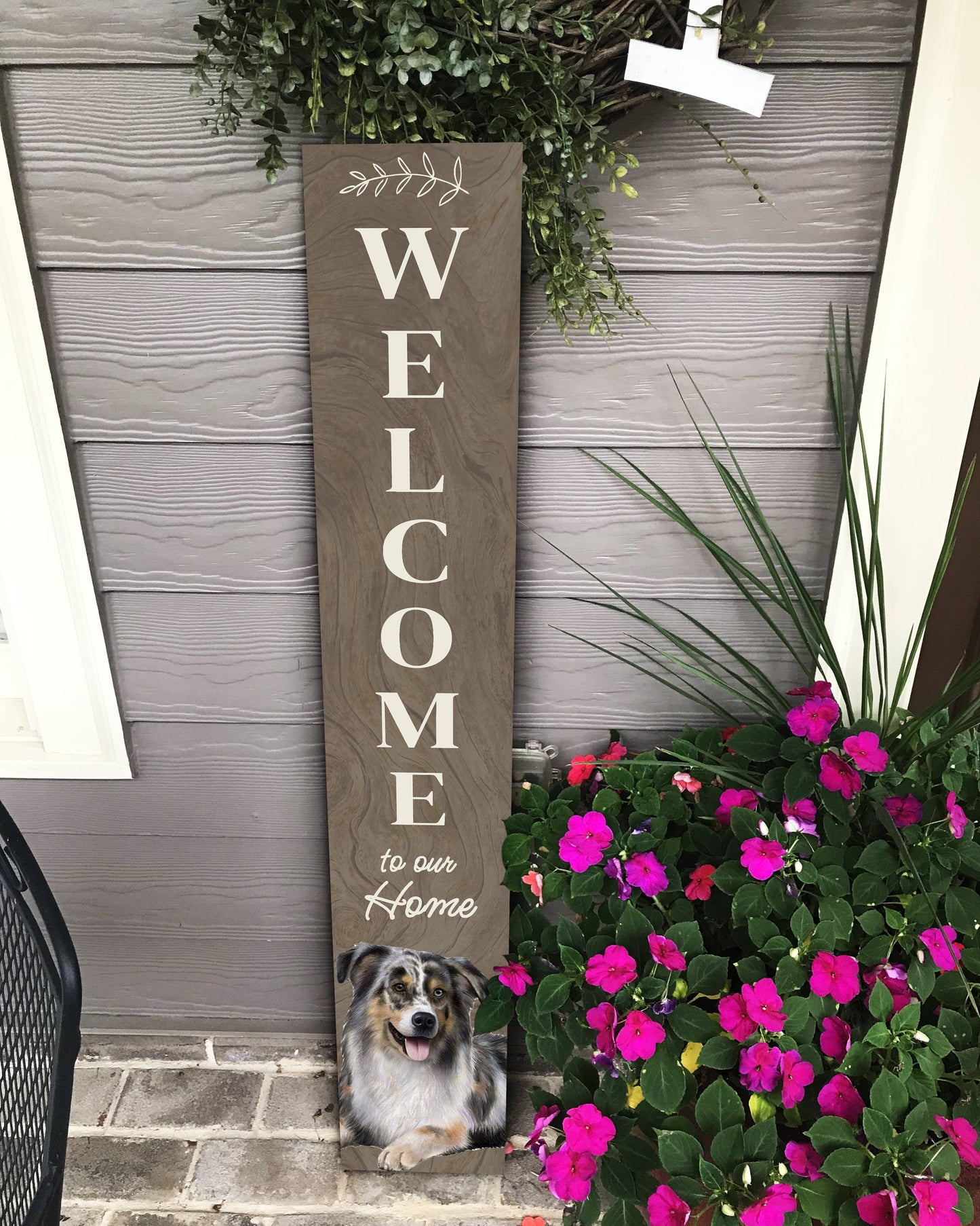 Australian Shepherd Welcome sign