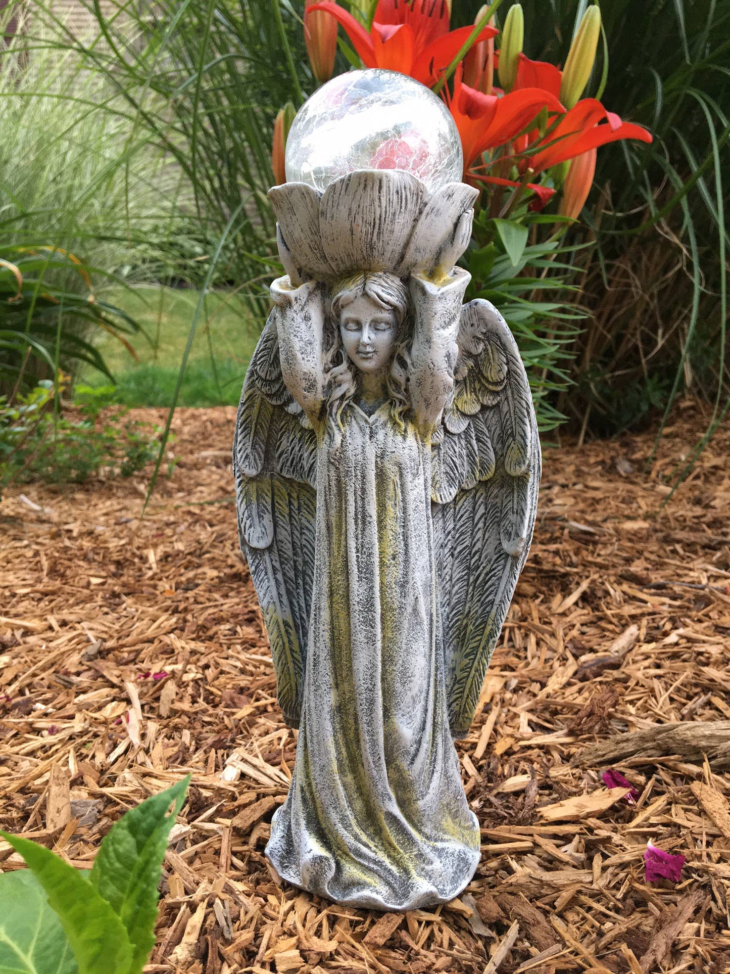 11.4" Solar Angel with Glass Ball