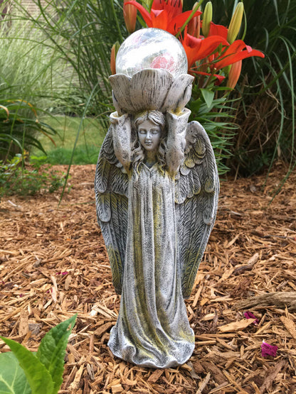 11.4" Solar Angel with Glass Ball