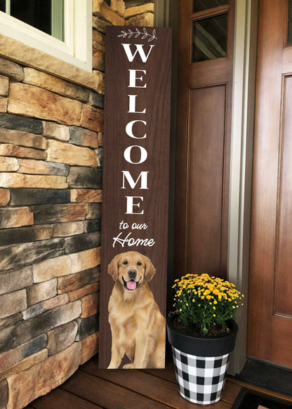 Golden Retriever Welcome sign
