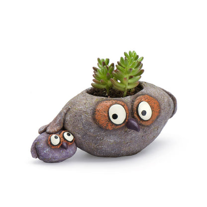 Papaw and Chip Owl Bird Blobhouse Planter